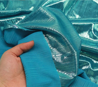 Tissu tricoté à rayures métallisées : extensible dans les 4 sens, 142 cm de large