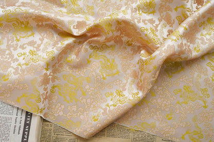 Flying Dragon Brocade Fabric: 59"W Rayon Chinese Robe Material