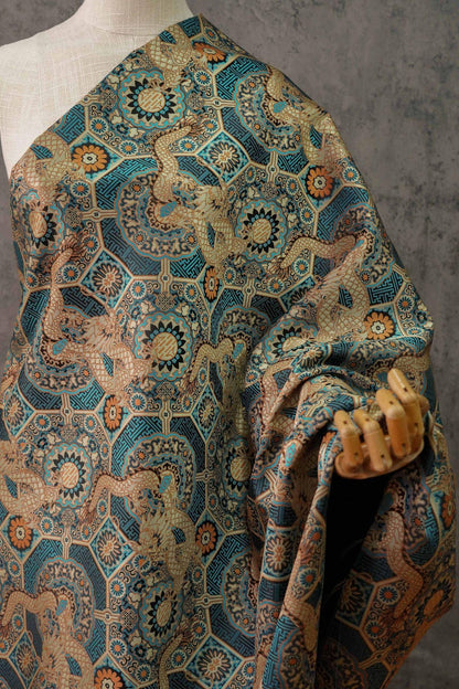Tissu Dragon Mongol : Motif Bada tibétain pour l’ameublement, les costumes et la décoration
