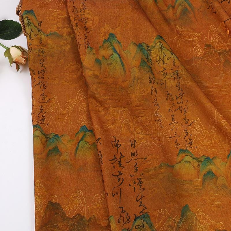 Tissu jacquard Baoxiang : satin soyeux de style chinois (largeur : 150 cm)