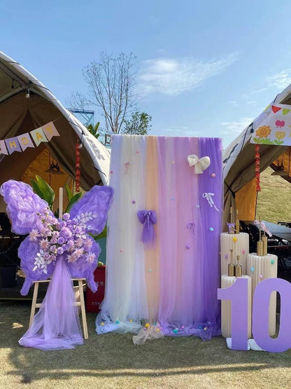 Tissu en maille violette - Décoration de mariage et d'événements - Large (au mètre)