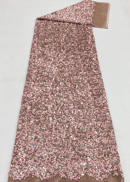 Velvet Sequin Embroidered Fabric 3mm & 5mm Multicolor Sequins ��� Evening Dress, Shoes, Bags, Hats, Couture Fabr" Wide