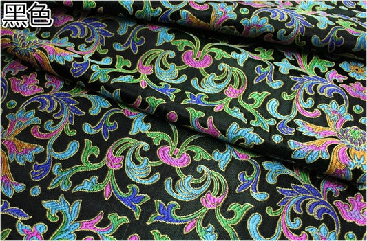 Orchid Chinese Silk Brocade Fabric: Colorful Woven Decor