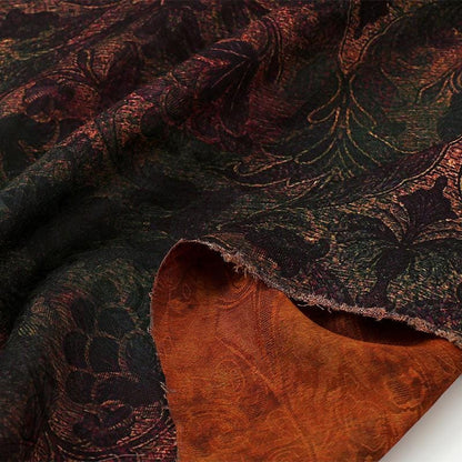 Gold Ink Floral Jacquard Acetate Satin Fabric ��"W, Bridal Wear