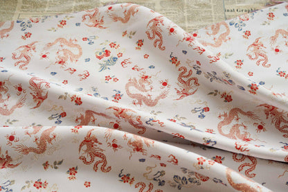 Dragon Jacquard Fabric: Embossed Foil Upholstery, Costume, Decor (58"W)
