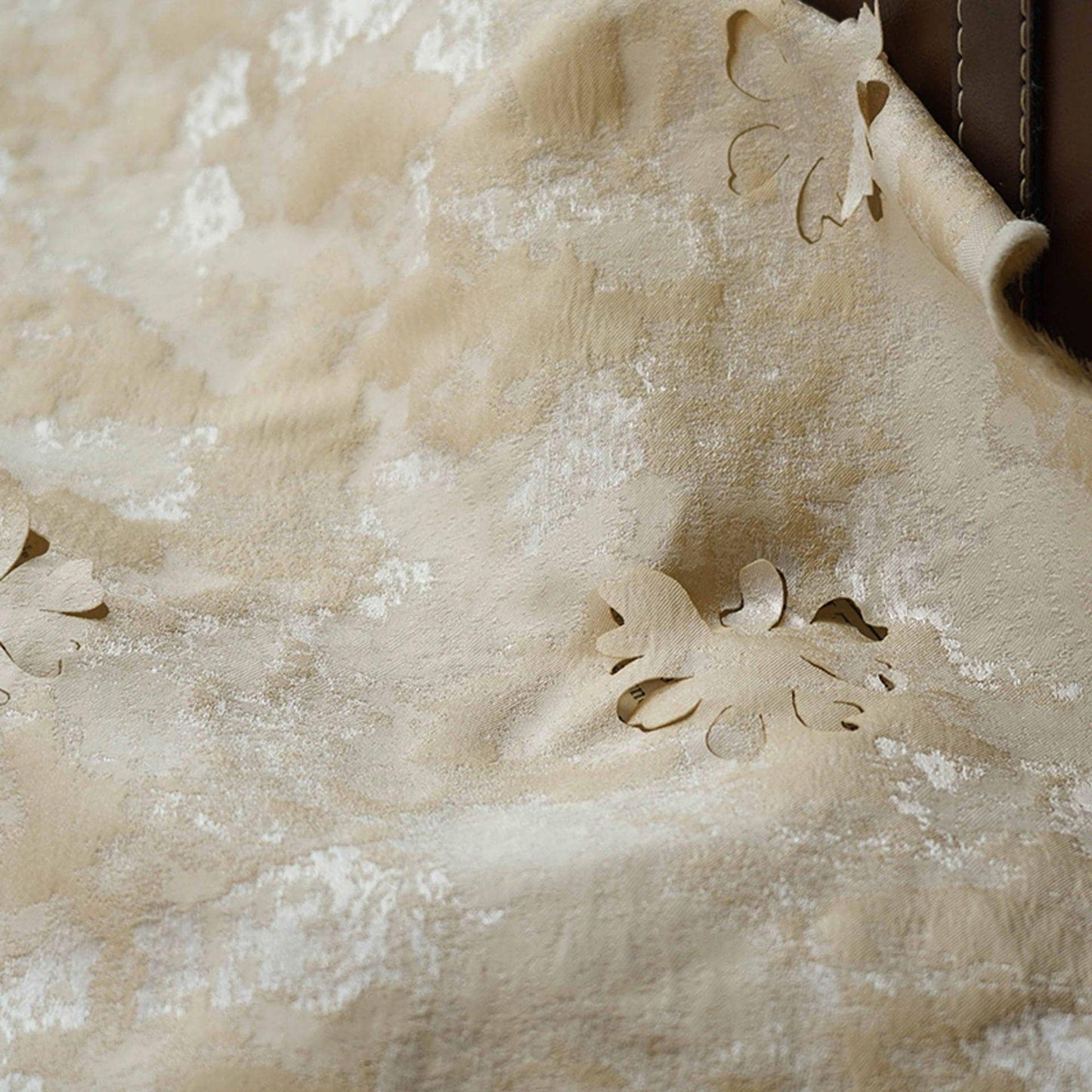 Floral Gauze Jacquard Fabric: Sheer Texture, 53" Wide - By The Meter