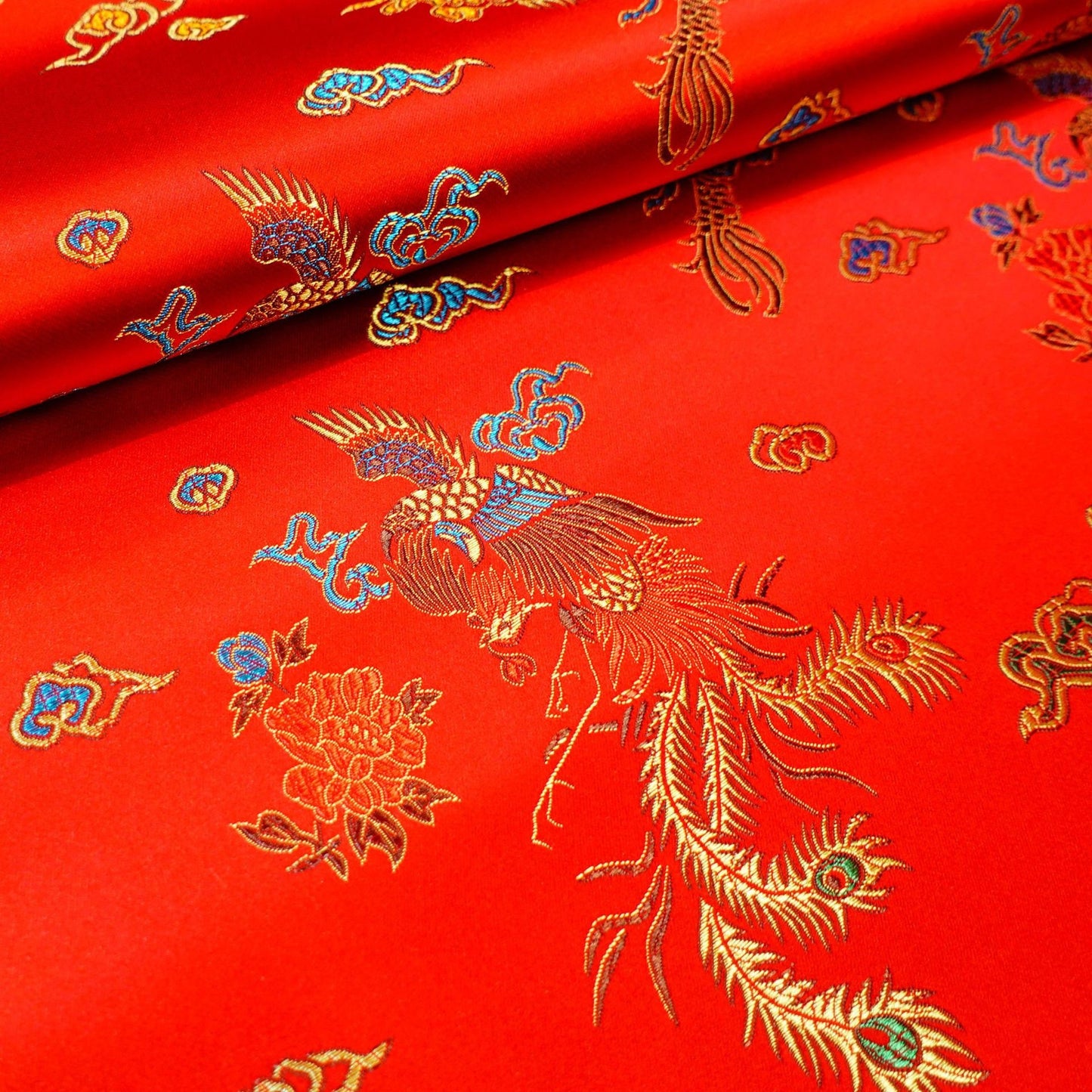 Dragon & Phoenix Brocade Fabric: Auspicious Upholstery, Costume, Decor