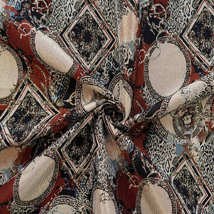 European-Style Jacquard Fabric ��� Round Crest & Scroll Pattern ��� Vest, Waistcoat, Upholstery, Ho"Wide