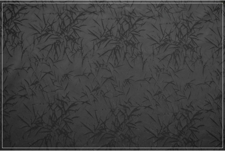 Black Bamboo Damask Brocade Fabric: 55"W Polyester Rayon Blend