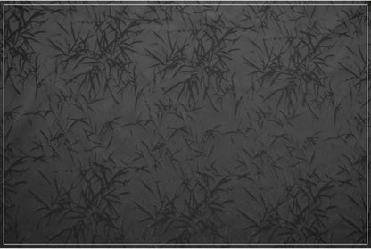 Black Bamboo Damask Brocade Fabric: 55"W Polyester Rayon Blend