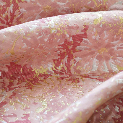 Gold Thread Woven Jacquard Fabric: 3D Shimmering Embossed Floral (59"W, By The Meter)