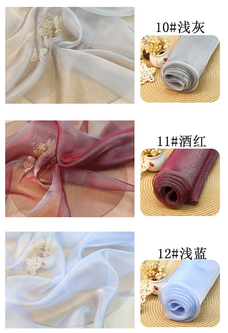 Glitter Organza Fabric: Solid Color Wedding Veil Costume Material