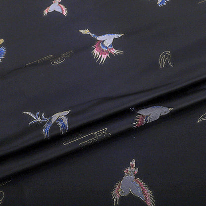 Tissu brocart Oiseau Phénix : tissage japonais Nishijin avec fil d'or (59"L)