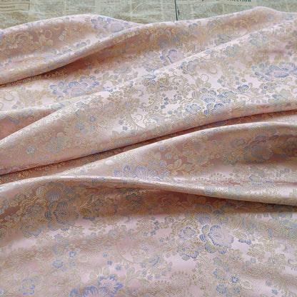 Light Pink Floral Damask Brocade Fabric: 59���W Sewing Ma