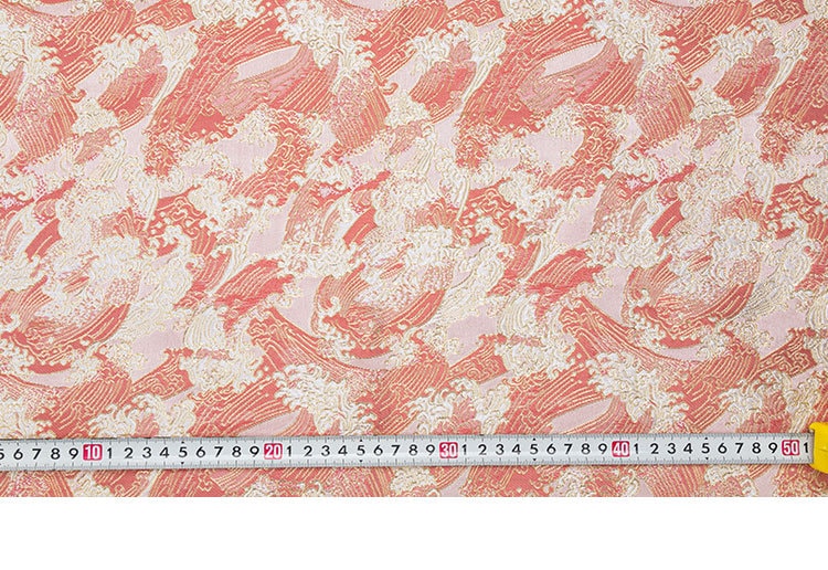 Ocean Waves Silk Rayon Brocade Fabric: Dressmaking Material (29.5/59"W)