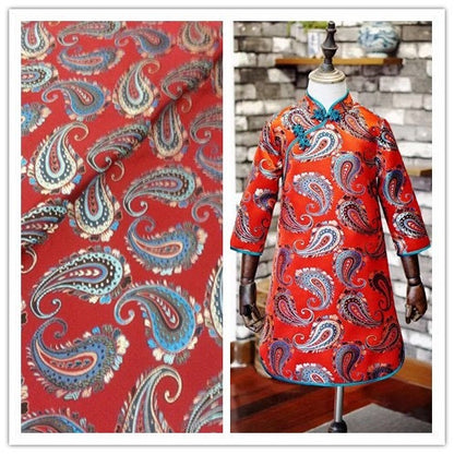 Coussin Cheongsam en brocart de soie chinois tissé damas à motif de queue de phénix
