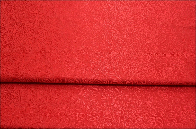 Phoenix Tail Brocade Fabric: Floral Chinese Silk (29.5 Inches Wide)