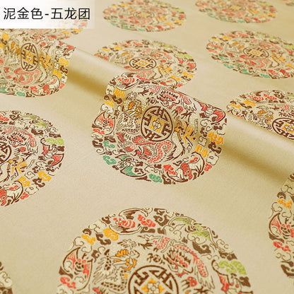 Tissu brocart or pâle : rayonne de 150 cm de large pour la couture et l’ameublement, motifs traditionnels