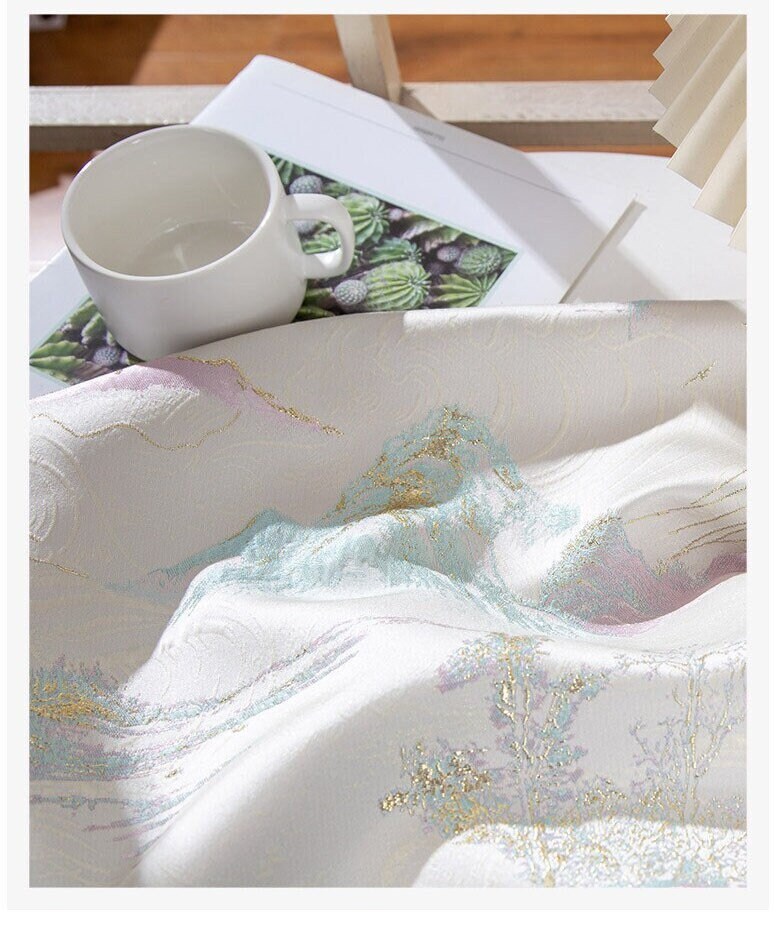 Gold Thread Jacquard Fabric: 3D Texture Upholstery, 56" Wide