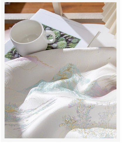 Gold Thread Jacquard Fabric: 3D Texture Upholstery, 56" Wide
