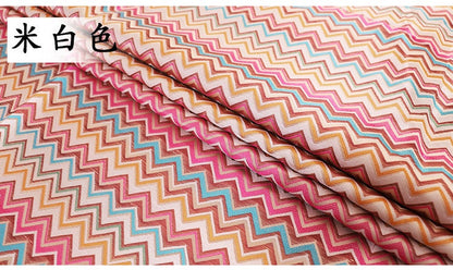 Rainbow Chevron Brocade Fabric: Silk Rayon Blend, 45" Wide