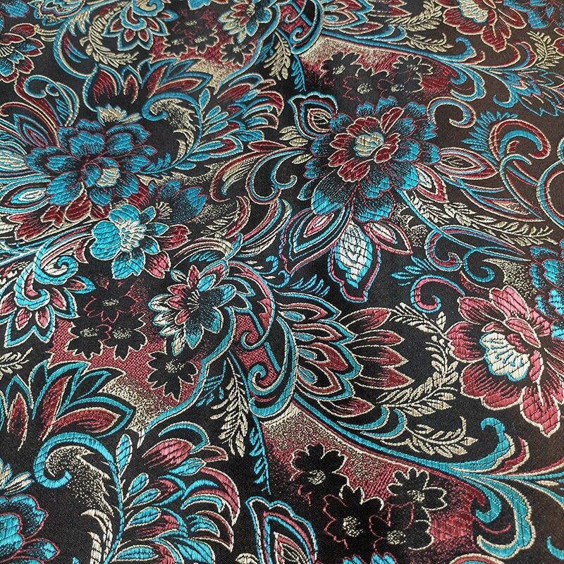 Tissu brocart à fleurs de pivoine : tissu de couture en rayonne pour cheongsam de 45 pouces de large