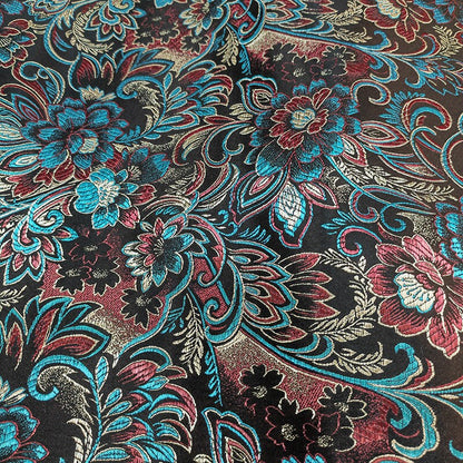 Tissu brocart à fleurs de pivoine : tissu de couture en rayonne pour cheongsam de 45 pouces de large