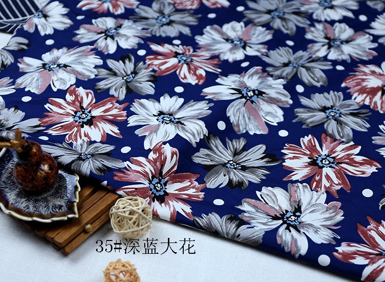 Floral Print Chiffon Fabric: Soft Polyester Satin, 59" Wide