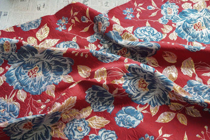 Gold Thread Jacquard Fabric: Rich Peony 3D Upholstery & Costume Fabric