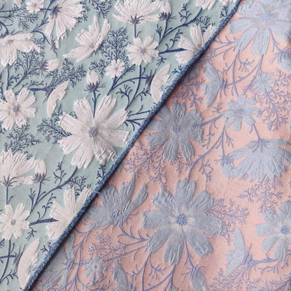 Tissu jacquard à motif floral : motif floral en relief 3D, 152 cm de large