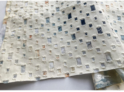 Jacquard Weave Denim Fabric: 3D Cotton for Sewing, Quilting, Upholstery, 57"Wide