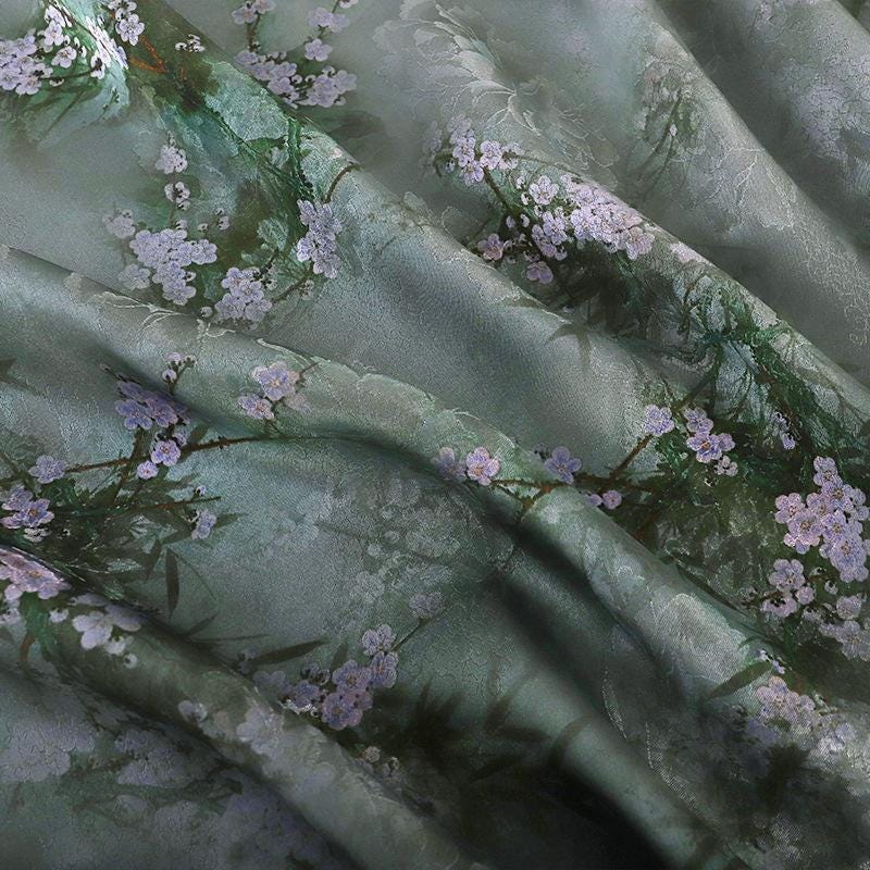 Floral Print Tea Satin Fabric: 100% Rayon, 59" Wide