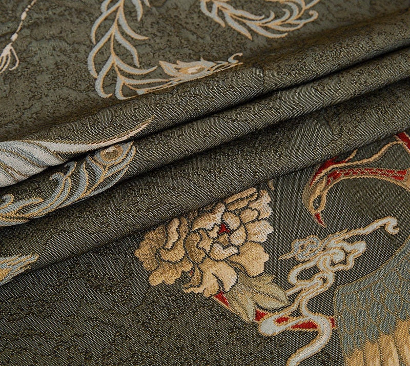 Tissu jacquard Phoenix : ameublement 3D, costumes et décoration - 145 cm de large