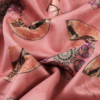 Floral Faux Suede Fabric: 59" Wide Polyester Upholstery