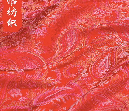 Tissu brocart à motifs cachemire : tissu pour coussin Cheongsam en rayonne (150 cm de large)