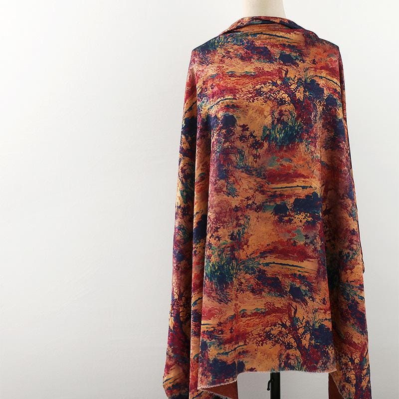 Floral Tea Silk Satin Fabric: Colorful Roses, 59" Wide