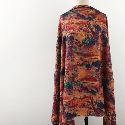 Floral Tea Silk Satin Fabric: Colorful Roses, 59" Wide