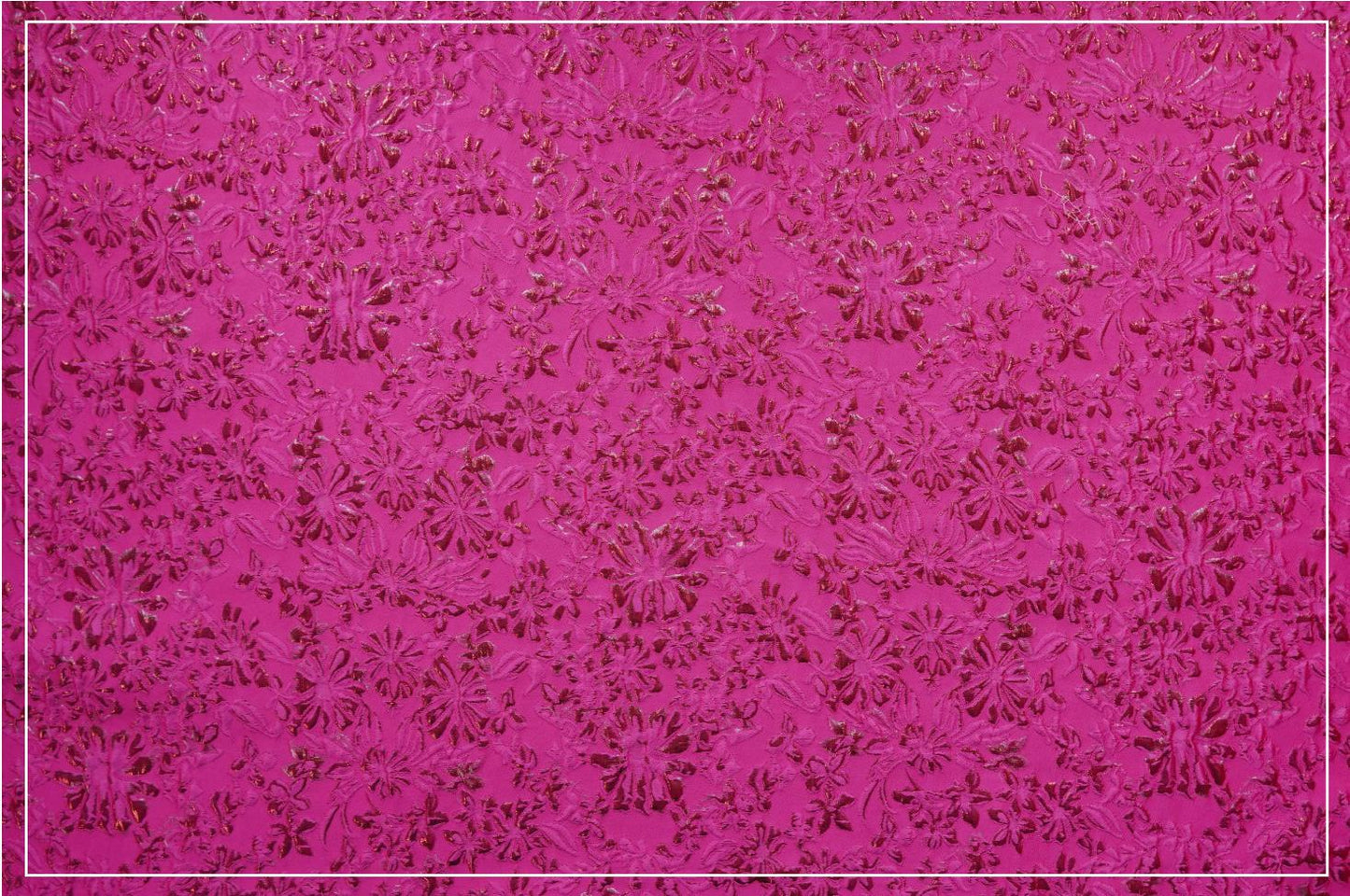Rose Red Floral Jacquard Fabric ��� Embossed Gold Home D��cor T" Wide