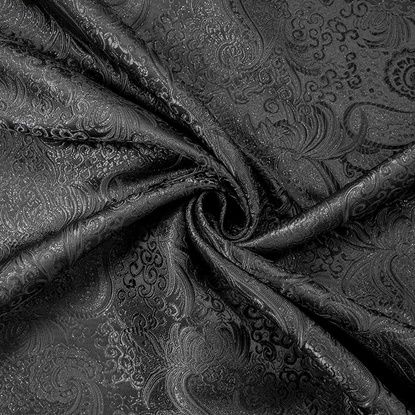 Tissu brocart jacquard à motifs cachemire avec fils d'or ��" Large