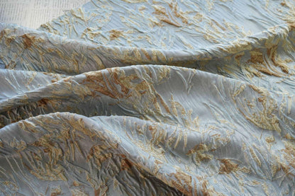 3D Embossed Abstract Floral Yarn-Dyed Fashion Fabric, 56" Wide