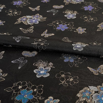 Embossed Butterfly Brocade Fabric - Jacquard Silk Rayon, 59" Wide