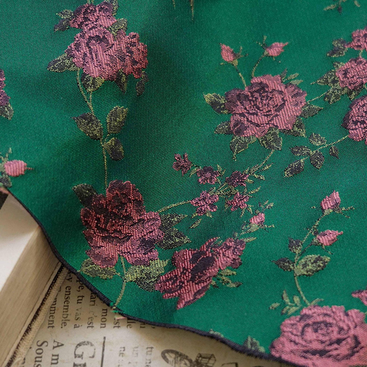 Tissu jacquard chinois vintage : matériau d'ameublement pour costumes de 160 cm de large