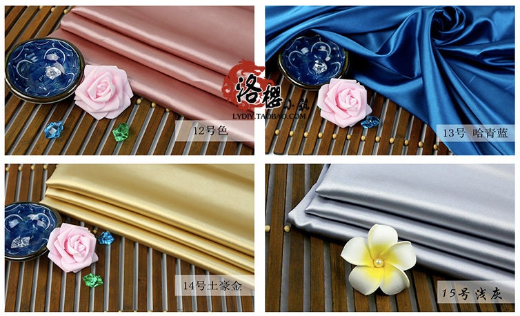 Tissu satin de soie uni : tissu de luxe pour robes de 150 cm de large