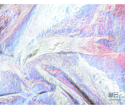 Metallic Pleated Fabric: Iridescent Mirror Finish, 53" Wide
