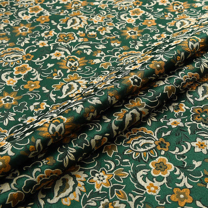 Floral Brocade Fabric: Silk Rayon Blend, Cheongsam Qipao Material (29.5" Wide)