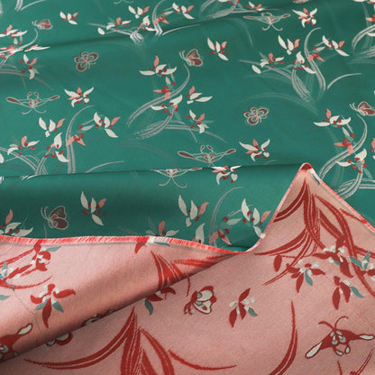 Orchid Butterfly Brocade Satin Fabric: 59" Wide Chinese Style