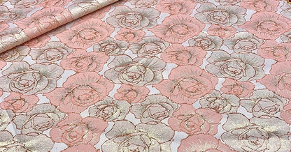 Rose Jacquard Brocade Fabric: 59"W Satin Damask, Antique Cheongsam Sewing