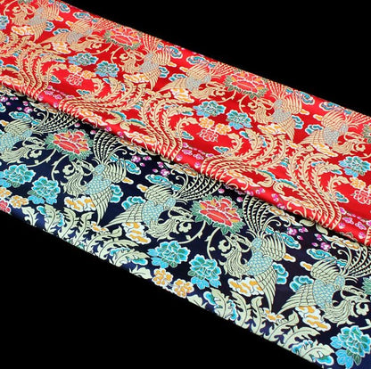 Gold Phoenix Brocade Fabric: Chinese Wedding Cheongsam Silk (58"W)