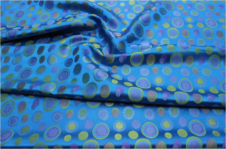 35"W Silk Rayon Brocade Fabric: Colorful Jacquard for Cheongsam & DIY