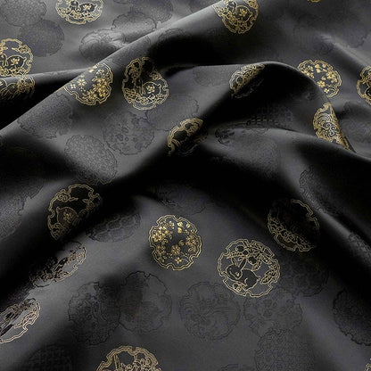 Rabbit Jacquard Brocade Fabric: Japanese Rayon Damask (By The Meter)